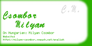 csombor milyan business card